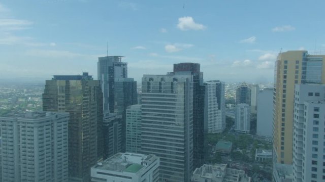 Time Lapse Of Clouds With Shadows On Buildings In Ortigas City Philippines
