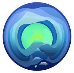 Spherical Night Camp Vector