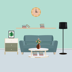 Modern living room with sofa 