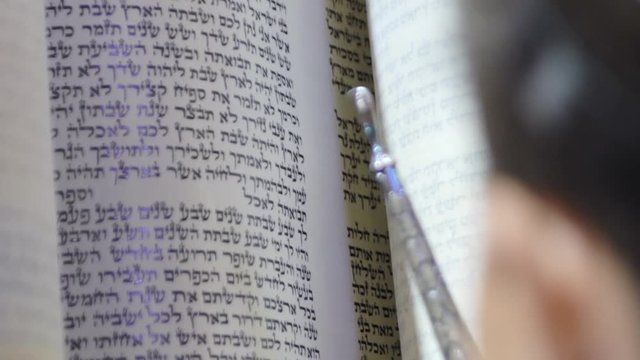 Bar Mitzvah Torah Reading by Jewish Boy