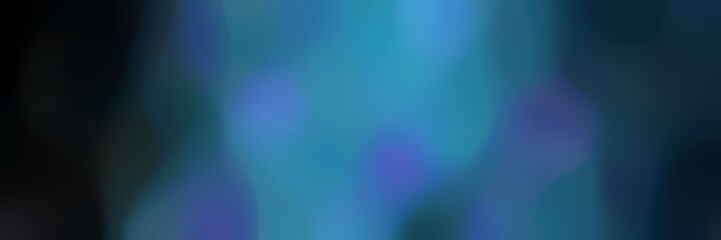 blurred bokeh horizontal background texture with teal blue, very dark green and very dark blue colors space for text or image