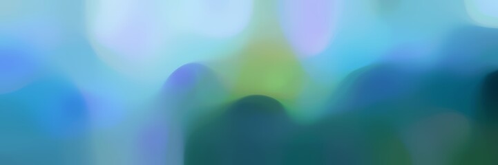 blurred horizontal background bokeh graphic with cadet blue, corn flower blue and light blue colors and space for text