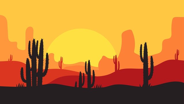 simple desert landscape background design, for landing pages, webs, posters, banners, and others