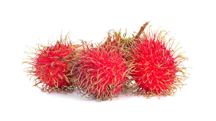 Rambutan fruit an isolated on white with clipping path.