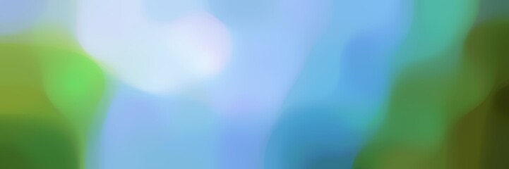 blurred iridescent horizontal background bokeh graphic with dark olive green, sky blue and cadet blue colors and space for text or image