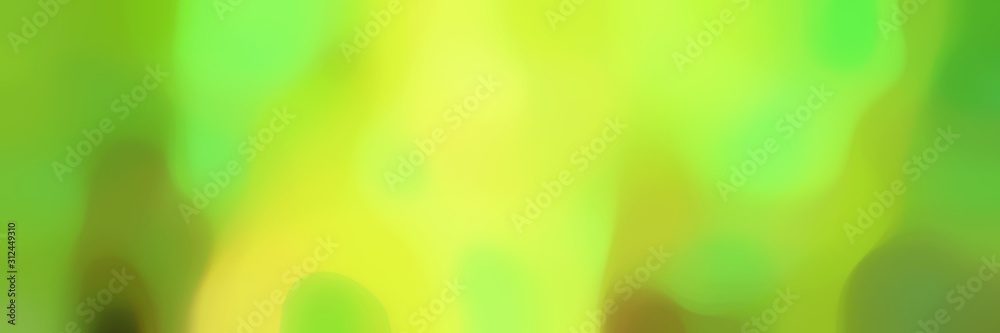 Poster blurred bokeh iridescent horizontal background bokeh graphic with yellow green, green yellow and dar