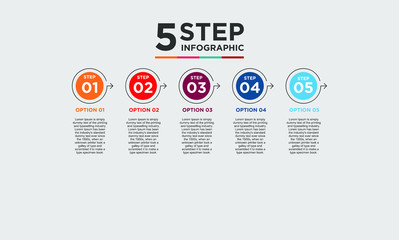 5 step infographic element. Business concept with five options and number, steps or processes. data visualization. Vector illustration.