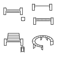 Vector illustration of a set of park benches