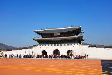 Gwanghwamun gate at Geyongbokgung Palace in Seoul. 