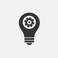 innovation bulb and gear icon vector illustration for graphic design and websites