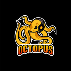 Octopus sport mascot logo design vector illustration