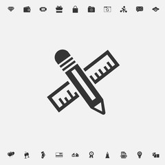 pencil and ruler icon vector illustration for graphic design and websites