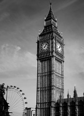 Fototapeta na wymiar Big Ben London Black and White Photography