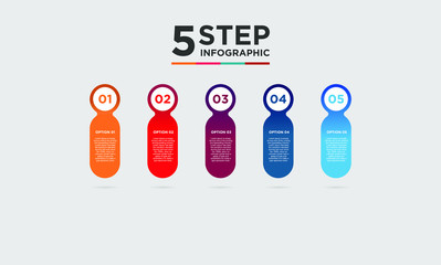 5 step infographic element. Business concept with five options and number, steps or processes. data visualization. Vector illustration.