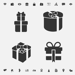 gift present wrapped set icon vector illustration for graphic design and websites
