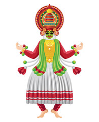indian kathakali dancer vector