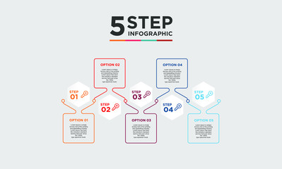5 step infographic element. Business concept with five options and number, steps or processes. data visualization. Vector illustration.