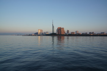 Fototapeta premium 福岡シーサイドももちエリア風景夜景
