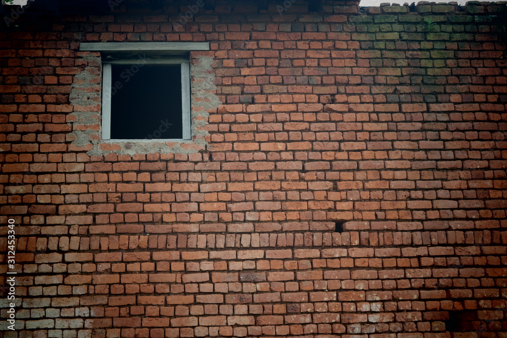 Wall mural brick wall with window