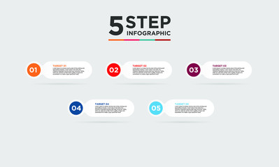 5 step infographic element. Business concept with five options and number, steps or processes. data visualization. Vector illustration.