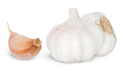Isolated garlic. Raw garlic isolated on white background