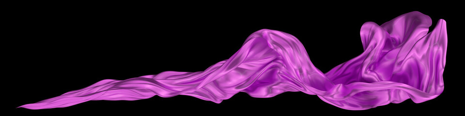 Abstract background of magenta wavy silk or satin. 3d rendering image.