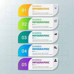 Infographics template 4 steps with rectangle banner.