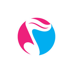 Music note symbol logo and icon template design