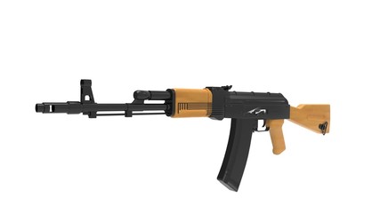 3d rendering of an assault rifle isolated on white background