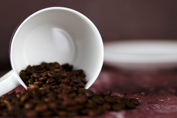 Coffee beans in a cup