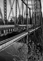 Train bridge over the White River in Indianapolis