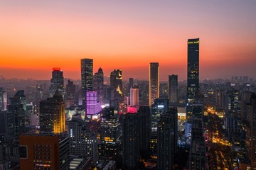Fototapeta premium Skyline of Nanjing City in the Night