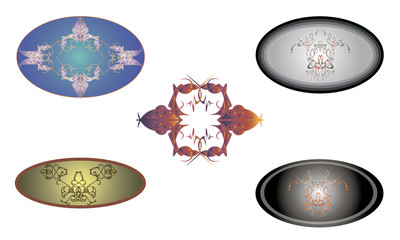 Elements of vintage ornament Clipart Vector Set 3012906