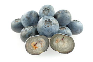 Fresh blueberry isolated on white background. closeup
