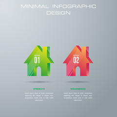 Infographic template with 2 options; workflow; process chart; Timeline infographics design vector can be used for workflow layout; diagram; annual report; web design; steps or processes. - Vector