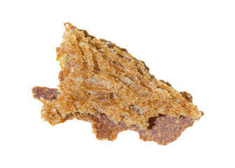 crust of rye bread on a white background