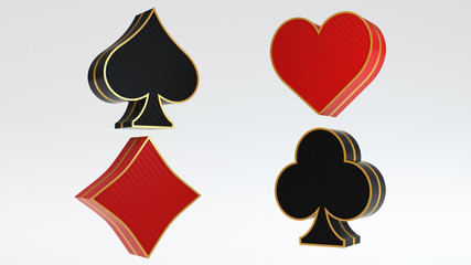 Symbol Of Cards - 3D Illustration