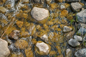 large stones in water