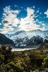 Fototapeta premium Aoraki/Mt Cook National Park, New Zealand - Views from the famous Hooker Valley track