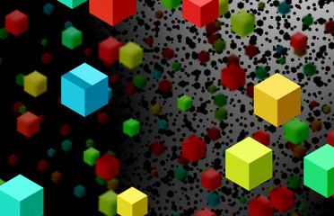 colored 3d cubes