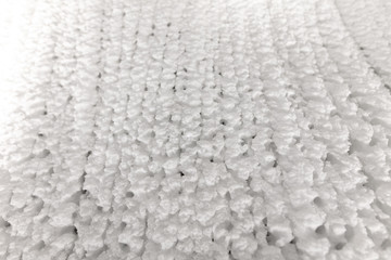 White walls of ice and snow in a cave