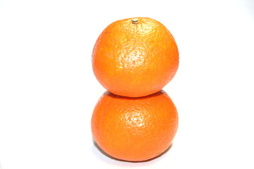fresh orange on white background