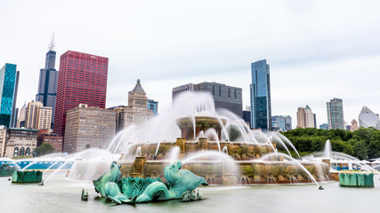 Obraz premium Buckingham fountain , One of the most beautiful fountain in Chicago , Illinois , United States of America