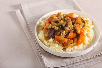 Osso buco with vegetables and gravy