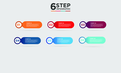 Fototapeta na wymiar 6 step infographic element. Business concept with six options and number, steps or processes. data visualization. Vector illustration.