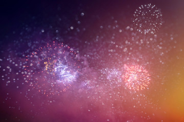 Fireworks at New Year. Abstract holiday background.