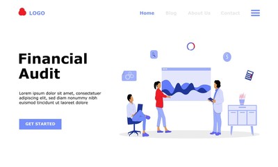 Financial Audit Vector Illustration Concept , Suitable for web landing page, ui, mobile app, editorial design, flyer,  banner, and other related occasion