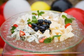 various types of cheese plate