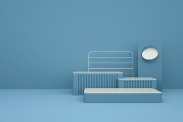 3d rendering abstract platform, minimal pastel podium display scene.