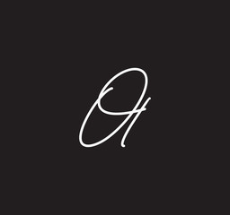 Couple Cursive Letters Initial Signature Handwriting Calligraphy